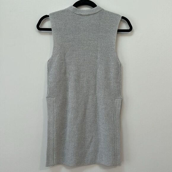 Wilfred Aritzia Durandal Sweater Vest Turtle Neck Wool Side Slit Size XS Grey - Picture 6 of 9